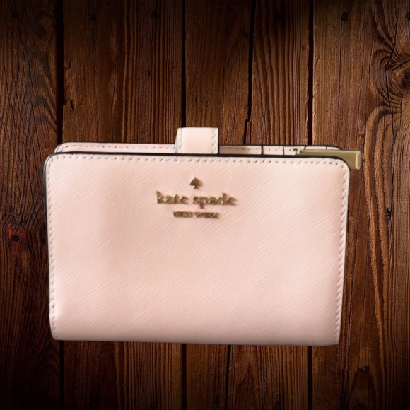 kate spade Handbags - Kate Spade Blush Pink Saffiano Leather Wallet Zip Around Bifold Card Holder